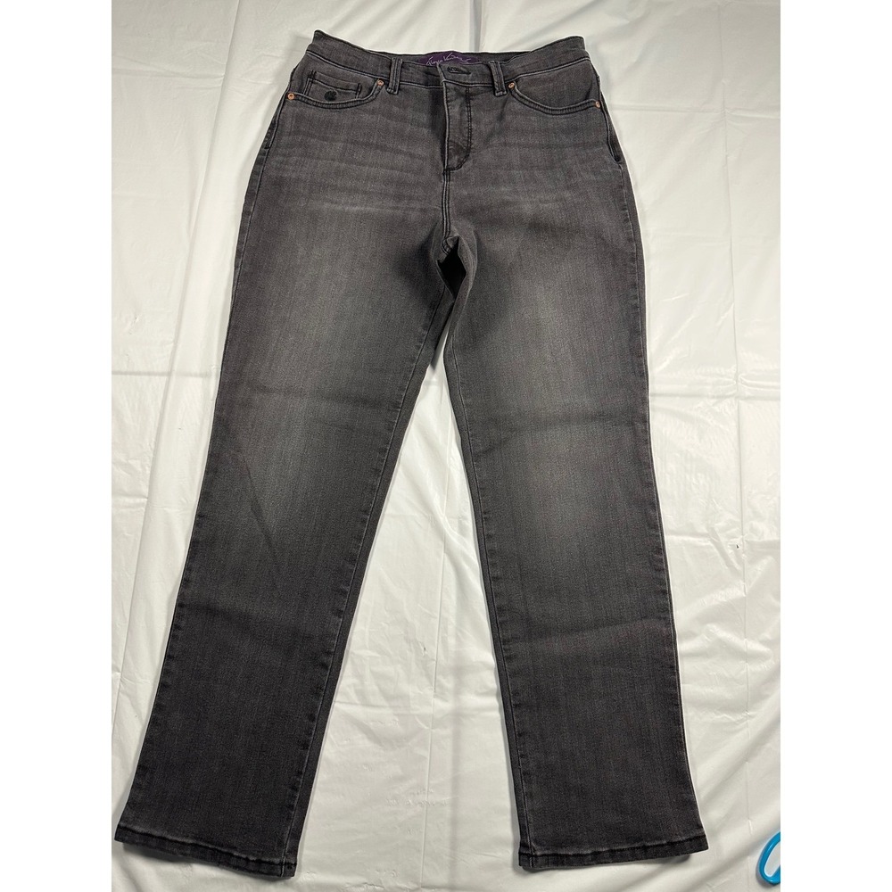 Gloria Vanderbilt Amanda Jeans Womens 8S Dark Grey High Rise Tapered Short Petit
